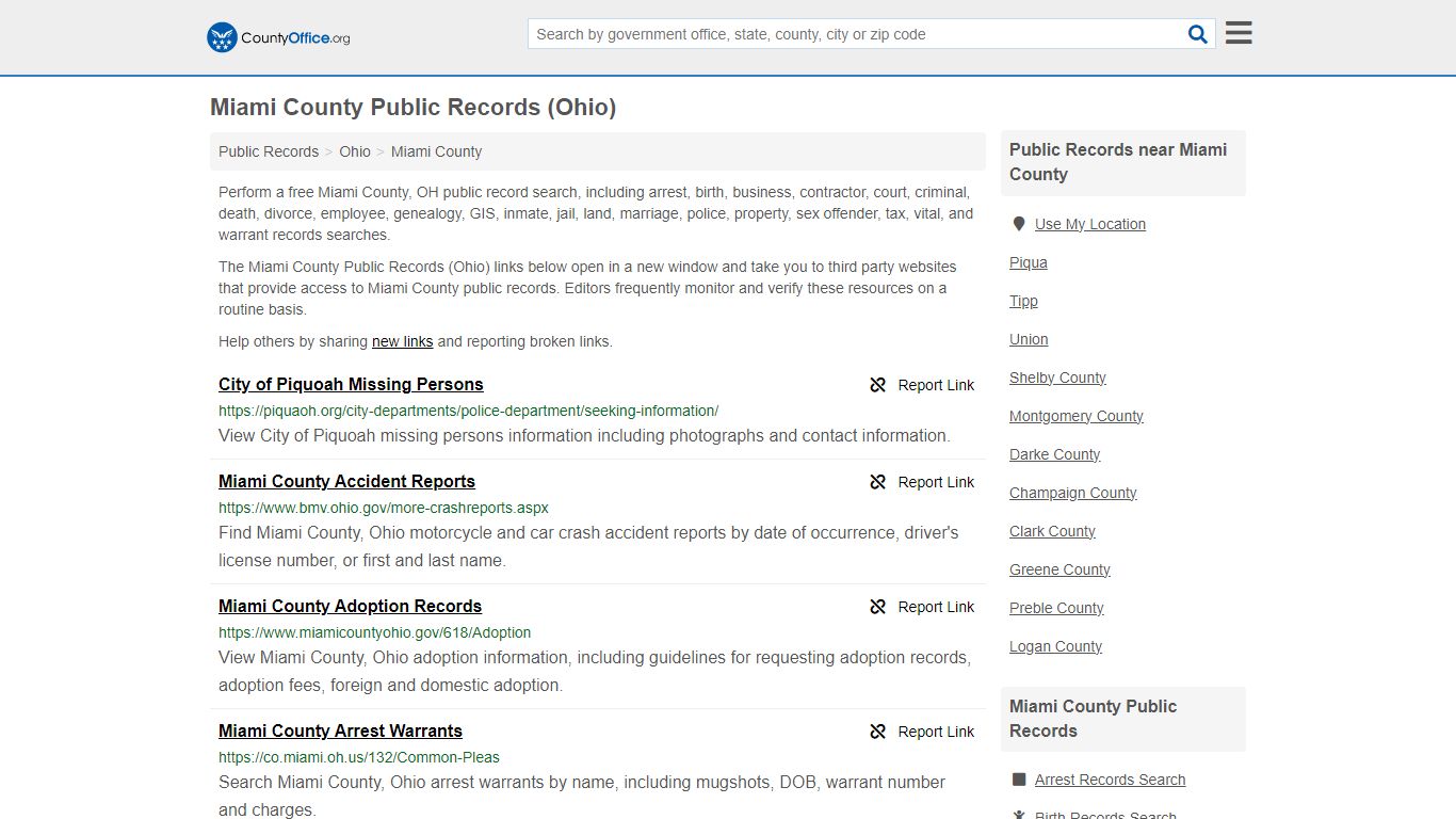 Public Records - Miami County, OH (Business, Criminal, GIS, Property ...